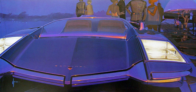 Futuristic car display case exhibition free wallpaper - medium preview image