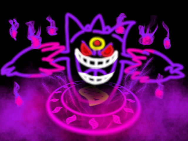Purple black cat red yellow free wallpaper - medium preview image