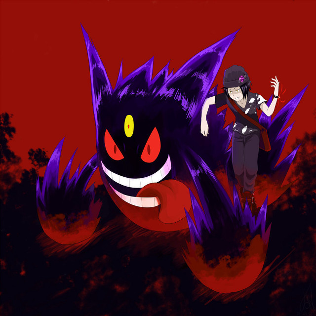 Cartoon character red background black free wallpaper - medium preview image