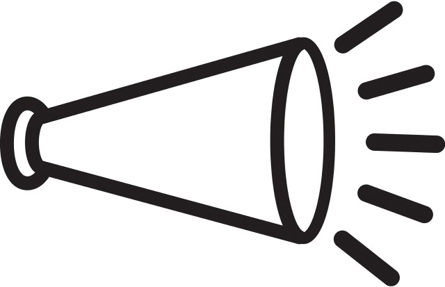 Megaphone lightbulb wireframe monochrome greyscale free wallpaper - medium preview image