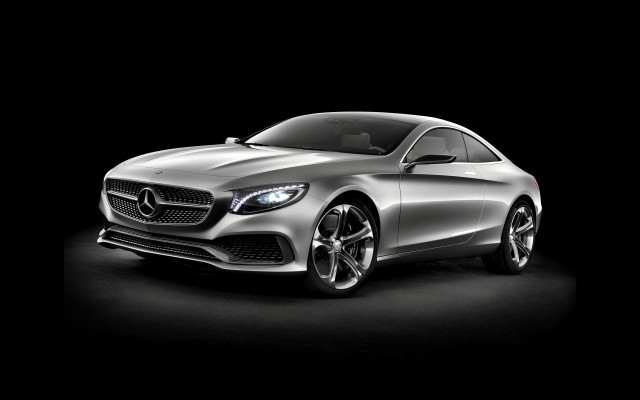 Silver mercedes coupe dark room #2 free wallpaper - medium preview image