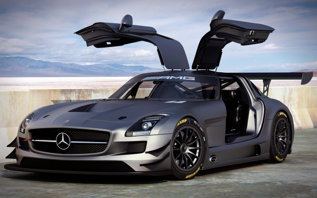 Car doors open concrete mountains free wallpaper - medium preview image