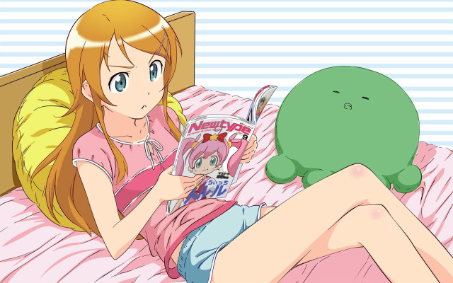 Girl reading bed stuffed toy free wallpaper - medium preview image