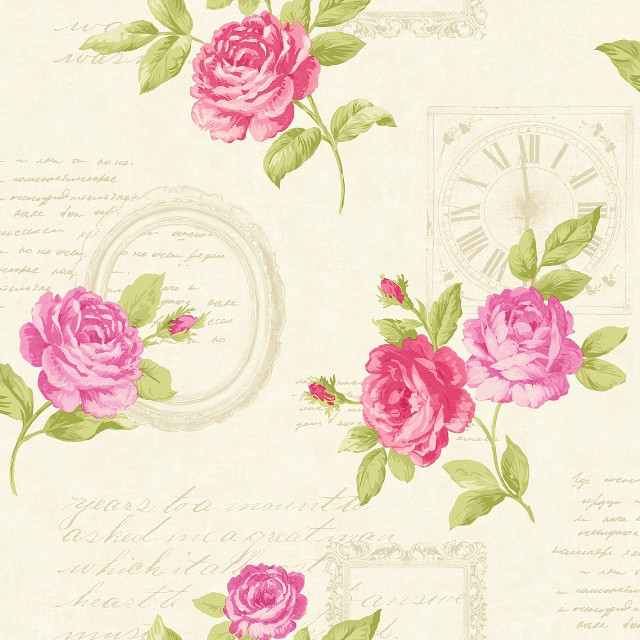 Pink rose cream background green free wallpaper - medium preview image