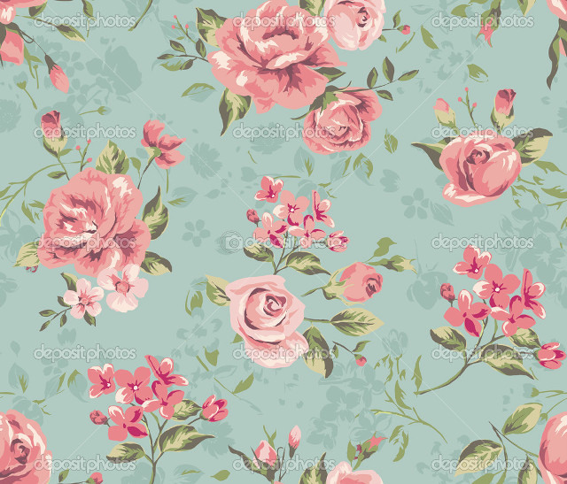 Pink rose floral wallpaper blue free wallpaper - medium preview image
