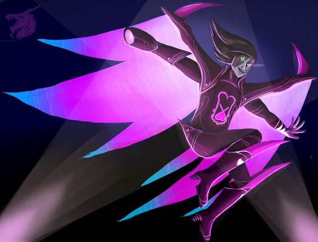 Woman purple costume cape tail free wallpaper - medium preview image