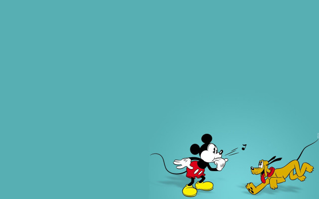 Mickey mouse pulling dog leash free wallpaper - medium preview image