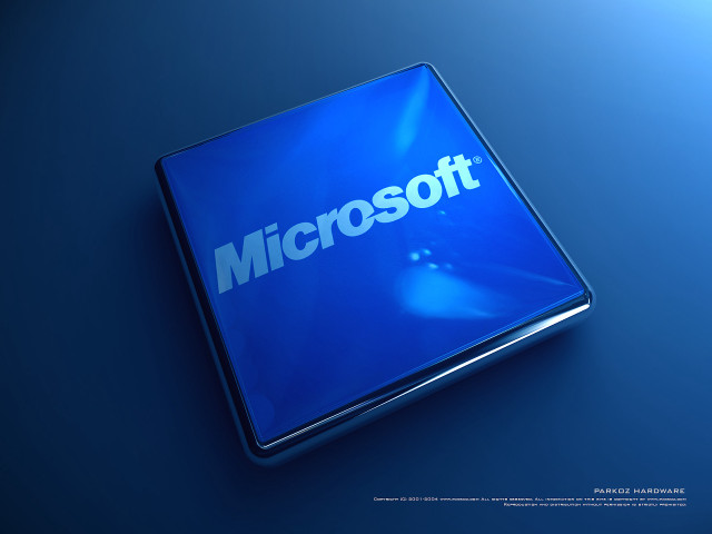 Blue microsoft logo isometric rendering free wallpaper - medium preview image