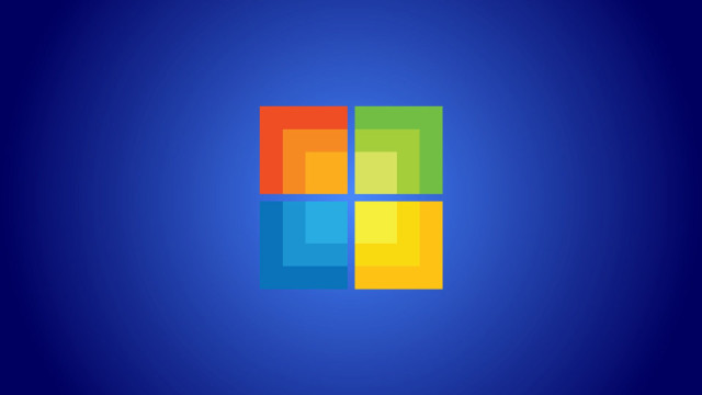 Blue background colorful microsoft logo free wallpaper - medium preview image