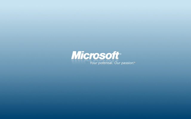 Blue background microsoft logo side free wallpaper - medium preview image