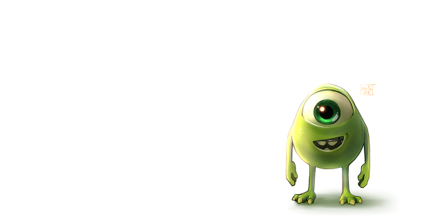 Green monster big eyes smile free wallpaper - medium preview image