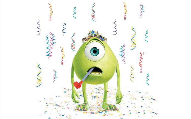 Green monster heart mouth confetti free wallpaper - medium preview image
