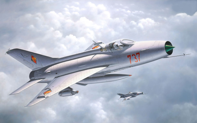 Fighter jet clouds ultrafine illustration free wallpaper - medium preview image