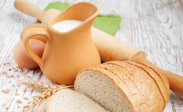 Bread milk table cloth stock free wallpaper - medium preview image
