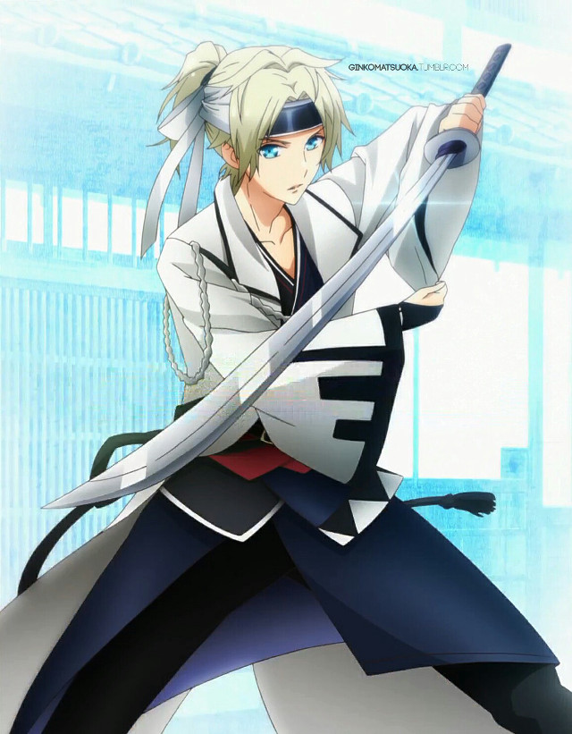 Man white shirt sword building free wallpaper - medium preview image