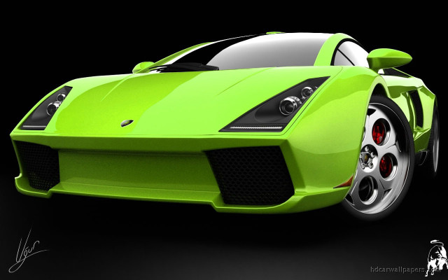 Green sports car image showing free wallpaper - medium preview image