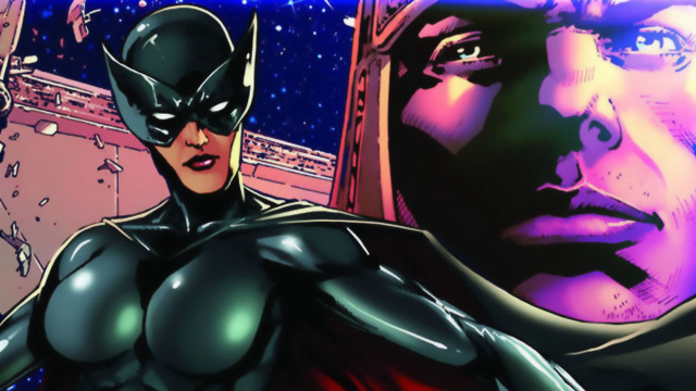 Man black suit woman red free wallpaper - medium preview image