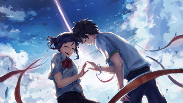 Couple people standing cloudy sky free wallpaper - medium preview image