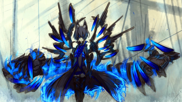 Blue black object feathers white free wallpaper - medium preview image