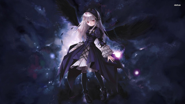 Anime character long white hair #3 free wallpaper - medium preview image