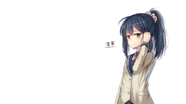 Woman ponytail jacket holding head free wallpaper - medium preview image