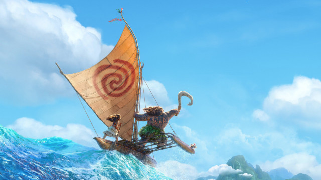 Man riding boat ocean dog free wallpaper - medium preview image