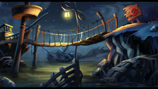 Bridge water night lantern overhead free wallpaper - medium preview image