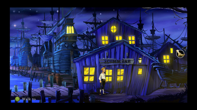 Man standing house boat nighttime free wallpaper - medium preview image