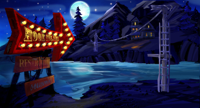 Frozen river sign lit lights free wallpaper - medium preview image