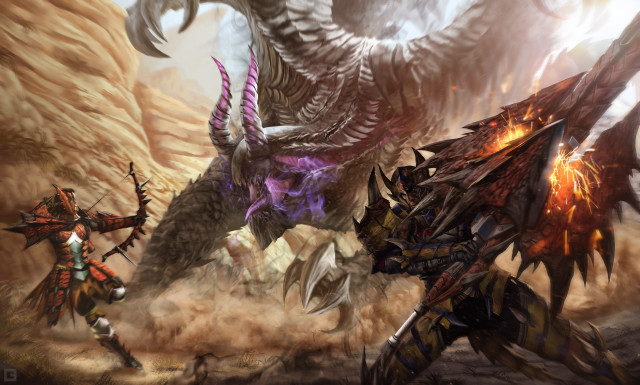 Demonic creatures attacking demon desert free wallpaper - medium preview image