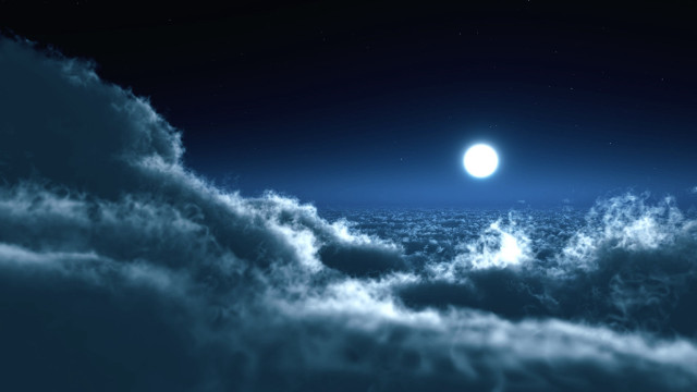 Full moon above clouds night free wallpaper - medium preview image