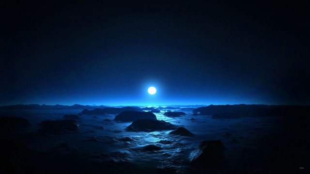Dark blue space bright light free wallpaper - medium preview image