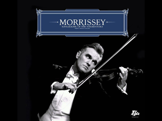 Man white suit violin blue #2 free wallpaper - medium preview image
