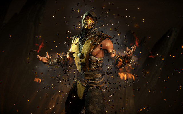 Man costume mask fire hands free wallpaper - medium preview image