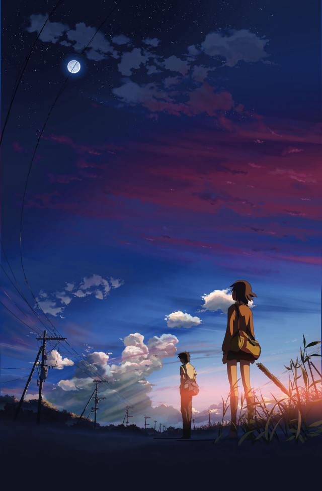 Couple field cloudy night full free wallpaper - medium preview image