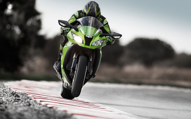 Green motorcycle race track trees free wallpaper - medium preview image