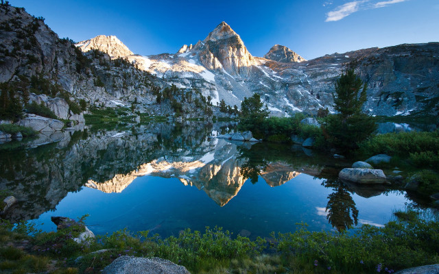 Mountain lake trees rocks foreground #3 free wallpaper - medium preview image
