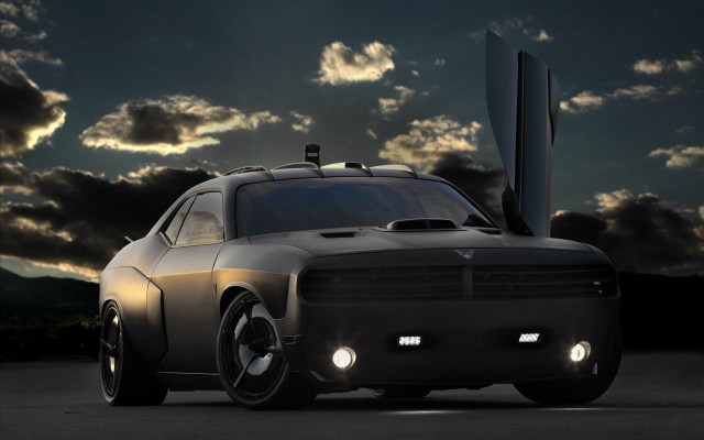 Car open hood night clouds free wallpaper - medium preview image
