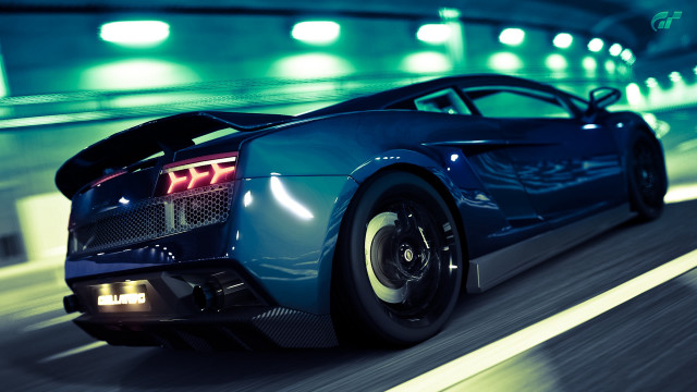 Blue sports car tunnel night #3 free wallpaper - medium preview image