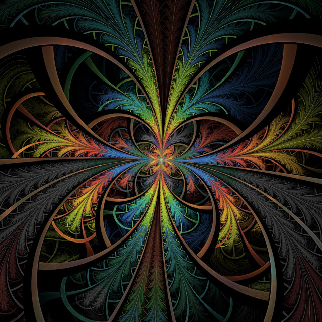 Colorful abstract design black background #3 free wallpaper - medium preview image