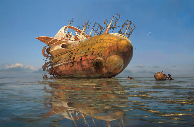 Large ship water boat detailed free wallpaper - medium preview image