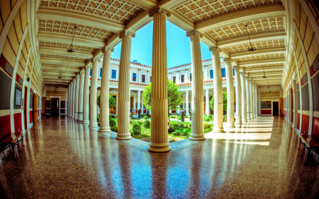 Large building columns arches center free wallpaper - medium preview image