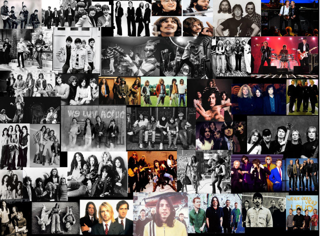 Collage people names black white free wallpaper - medium preview image