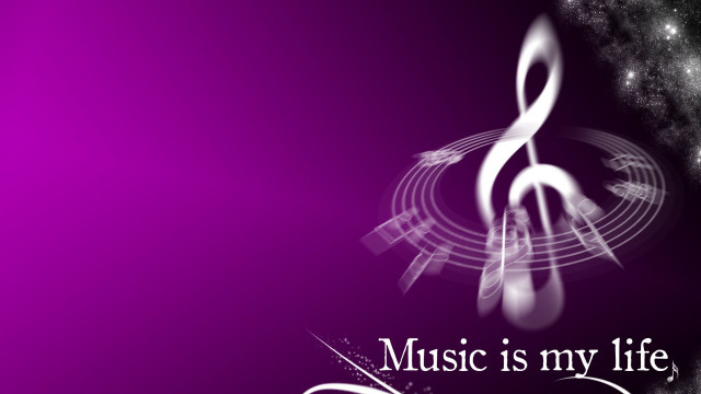 Music note purple background white free wallpaper - medium preview image