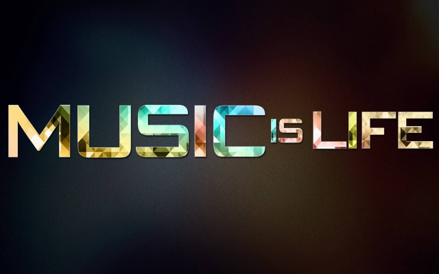 Music is life black background free wallpaper - medium preview image