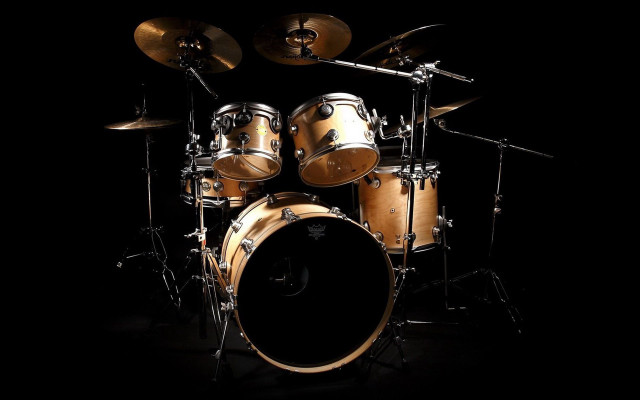 Drum set dark background black free wallpaper - medium preview image