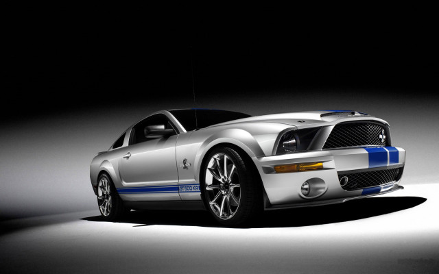 Silver mustang blue stripes hood free wallpaper - medium preview image