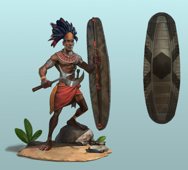Man sword shield rock giant free wallpaper - medium preview image