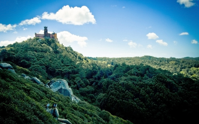 Castle hill forest blue sky free wallpaper - medium preview image