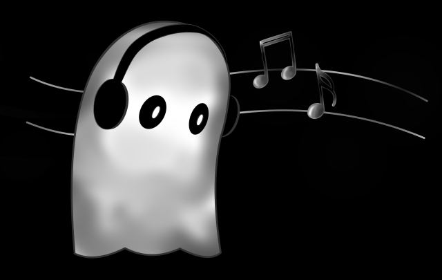 Ghost headphones music notes dancing free wallpaper - medium preview image